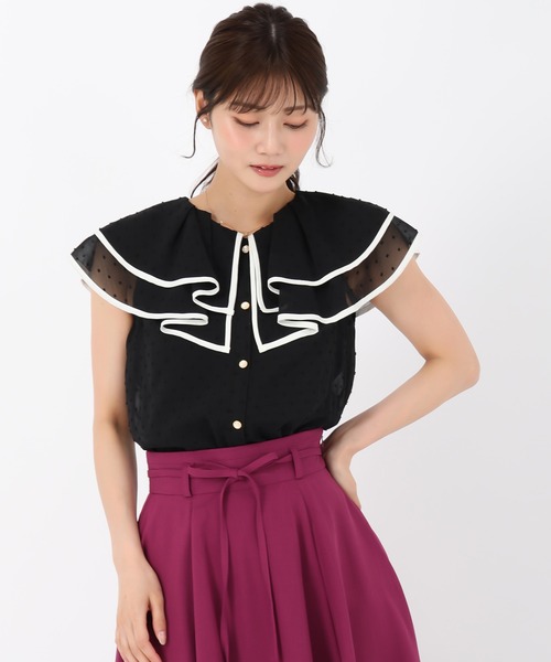 MISCH MASCH(ミッシュマッシュ)の「ドビードットトリミングブラウス(シャツ/ブラウス・レディース・ブラック/レッド/ホワイト・フリ-)」の12枚目の写真