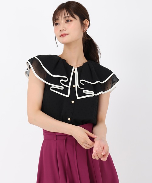 MISCH MASCH(ミッシュマッシュ)の「ドビードットトリミングブラウス(シャツ/ブラウス・レディース・ブラック/レッド/ホワイト・フリ-)」の13枚目の写真