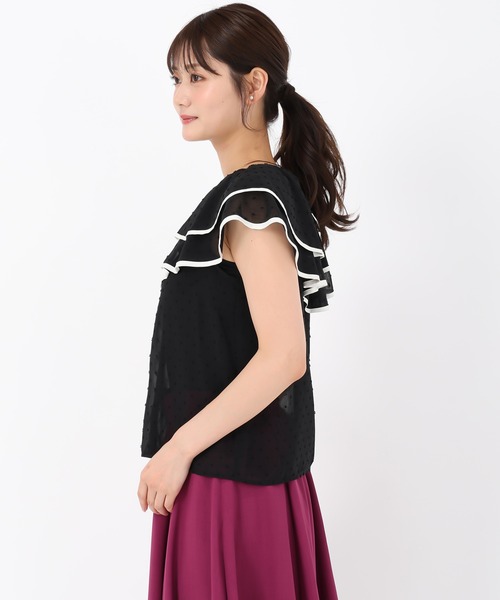 MISCH MASCH(ミッシュマッシュ)の「ドビードットトリミングブラウス(シャツ/ブラウス・レディース・ブラック/レッド/ホワイト・フリ-)」の21枚目の写真