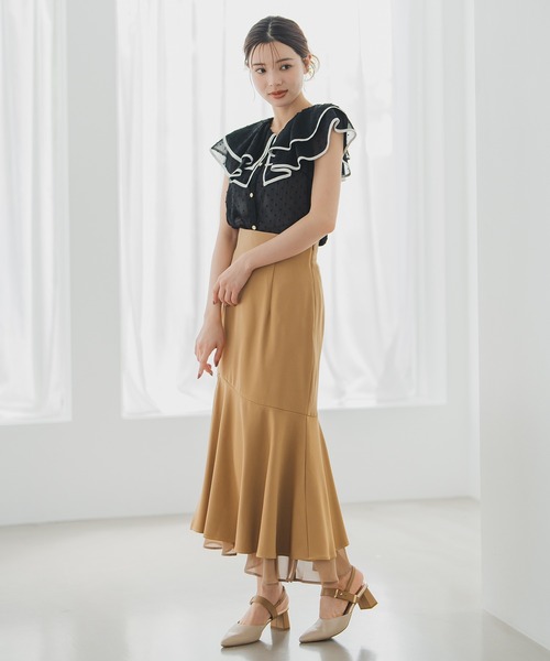 MISCH MASCH(ミッシュマッシュ)の「ドビードットトリミングブラウス(シャツ/ブラウス・レディース・ブラック/レッド/ホワイト・フリ-)」の9枚目の写真