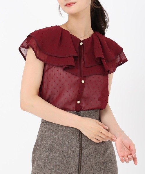 MISCH MASCH(ミッシュマッシュ)の「ドビードットトリミングブラウス(シャツ/ブラウス・レディース・ブラック/レッド/ホワイト・フリ-)」の17枚目の写真