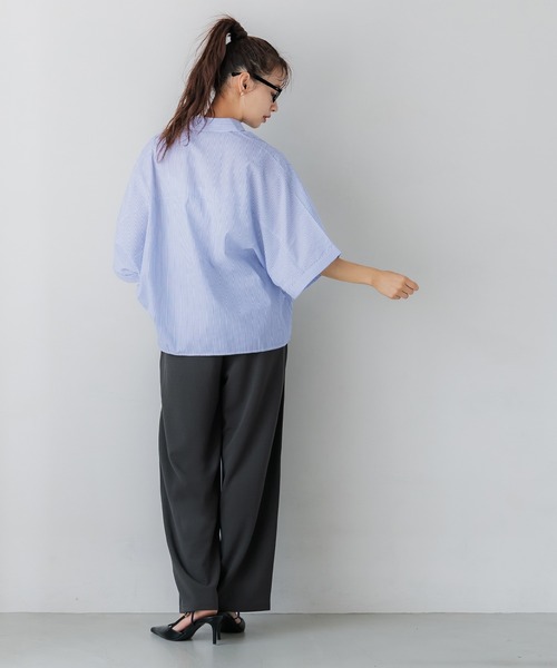 coca(coca)(コカ)の「ドルマンシャツ(シャツ/ブラウス・レディース・ブルー/グレー・M/L)」の5枚目の写真