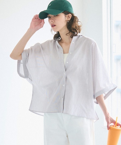 coca(coca)(コカ)の「ドルマンシャツ(シャツ/ブラウス・レディース・ブルー/グレー・M/L)」の12枚目の写真