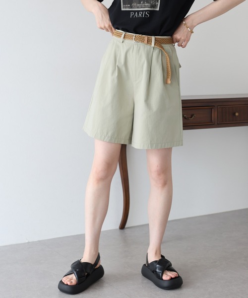 BLUEEAST（ブルーイースト）の「メッシュベルト付きハーフパンツ（その他パンツ・レディース・ブラック/ベージュ/ネイビー・MEDIUM）」の4枚目の写真