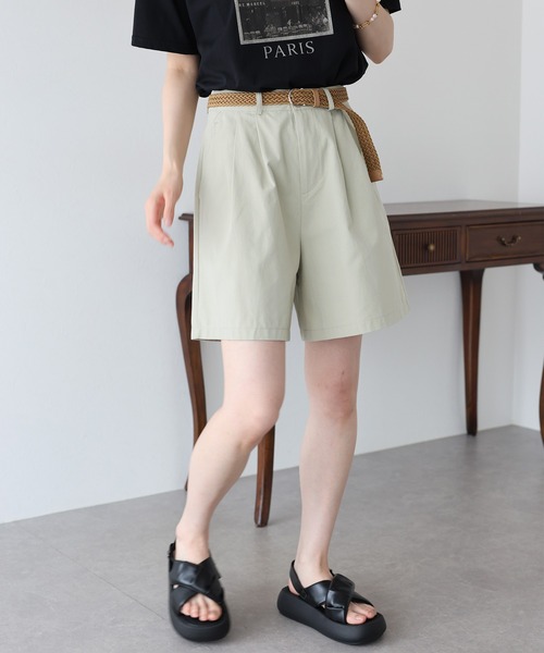 BLUEEAST（ブルーイースト）の「メッシュベルト付きハーフパンツ（その他パンツ・レディース・ブラック/ベージュ/ネイビー・MEDIUM）」の6枚目の写真