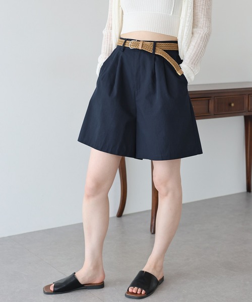 BLUEEAST（ブルーイースト）の「メッシュベルト付きハーフパンツ（その他パンツ・レディース・ブラック/ベージュ/ネイビー・MEDIUM）」の15枚目の写真