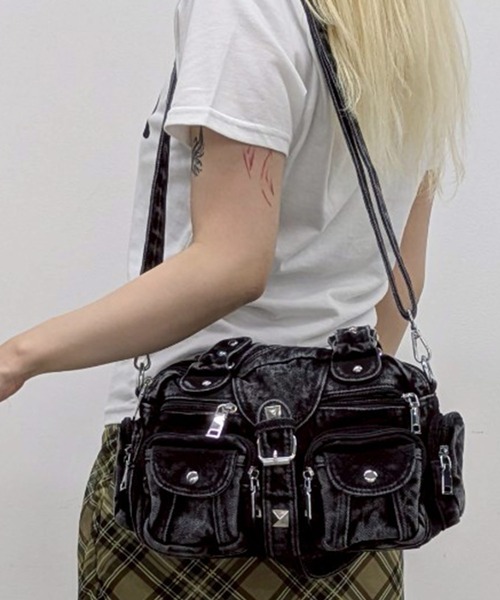 .KOM(ドットコム)の「A'GEM/9 × .kom 『.KOM/ドットケーオーエム』デニムミニボストンバッグ(ボストンバッグ・レディース・ネイビー/ブラック・FREE)」の14枚目の写真