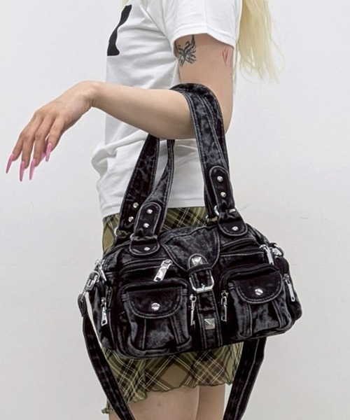 .KOM(ドットコム)の「A'GEM/9 × .kom 『.KOM/ドットケーオーエム』デニムミニボストンバッグ(ボストンバッグ・レディース・ネイビー/ブラック・FREE)」の11枚目の写真