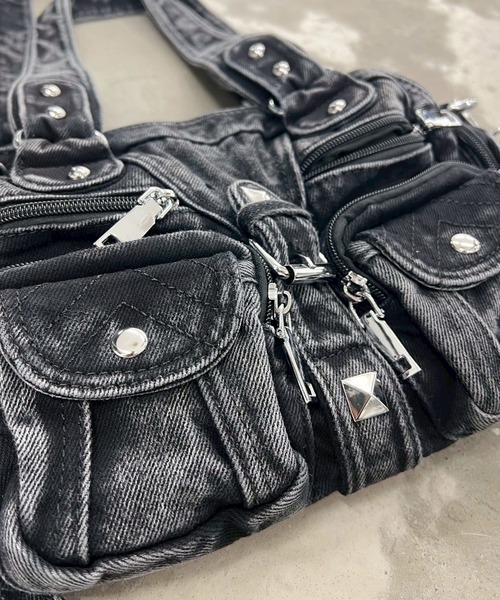 .KOM(ドットコム)の「A'GEM/9 × .kom 『.KOM/ドットケーオーエム』デニムミニボストンバッグ(ボストンバッグ・レディース・ネイビー/ブラック・FREE)」の19枚目の写真