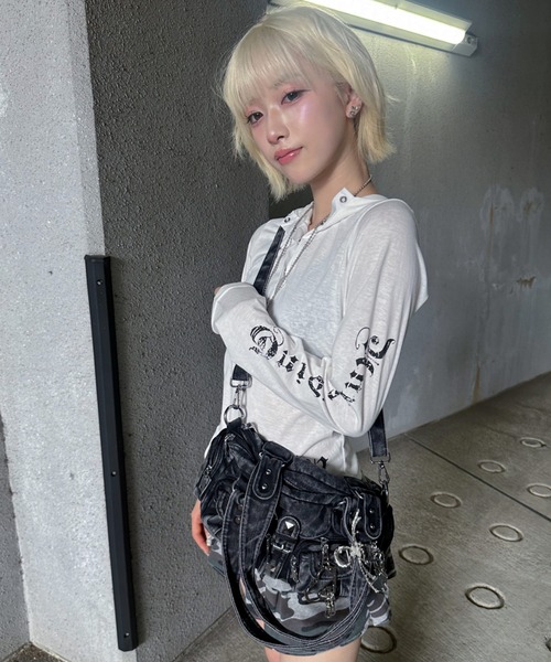 A'GEM/9 × .kom 『.KOM/ドットケーオーエム』デニムミニボストンバッグ