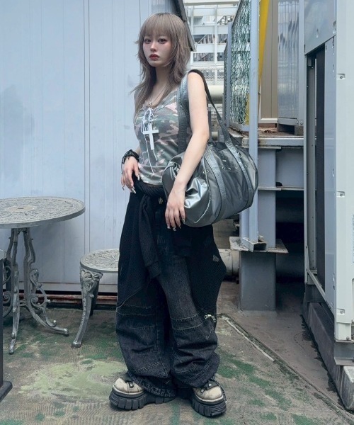 タンクトップ ノースリーブ 「SETUP‐EXE」CAMO RAW EDGE SLEEVELESS / 「セットアップエグゼ」カモローエッジタンクトッ SETUP‐EXE】CAMO RAW EDGE SLEEVELESS / 【セットアップエグゼ