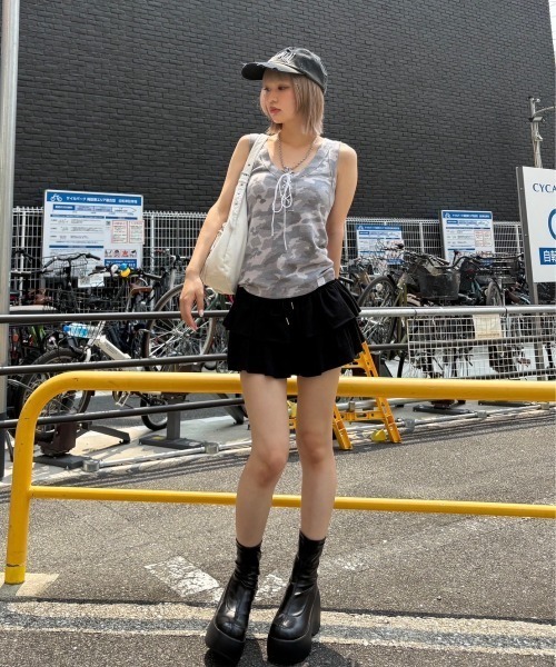 タンクトップ ノースリーブ 「SETUP‐EXE」CAMO RAW EDGE SLEEVELESS / 「セットアップエグゼ」カモローエッジタンクトッ SETUP‐EXE】CAMO RAW EDGE SLEEVELESS / 【セットアップエグゼ