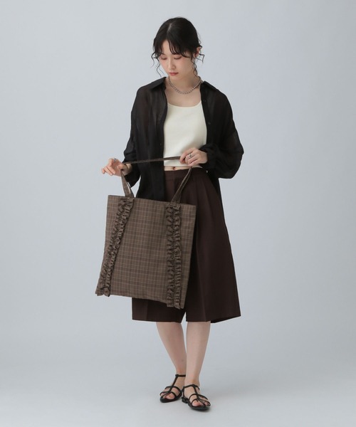 LEPSIM（レプシィム）の「フリルチェックトート　570599（トートバッグ・レディース・ブラウン/ブルー/ブラック・ONE SIZE）」の11枚目の写真