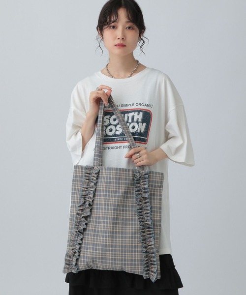 LEPSIM（レプシィム）の「フリルチェックトート　570599（トートバッグ・レディース・ブラウン/ブルー/ブラック・ONE SIZE）」の12枚目の写真