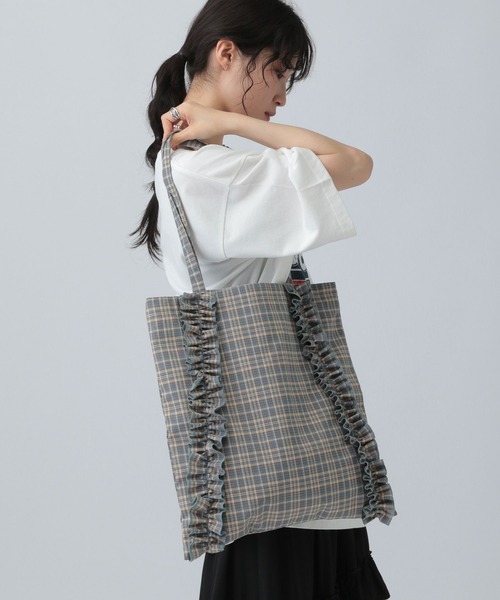 LEPSIM（レプシィム）の「フリルチェックトート　570599（トートバッグ・レディース・ブラウン/ブルー/ブラック・ONE SIZE）」の13枚目の写真