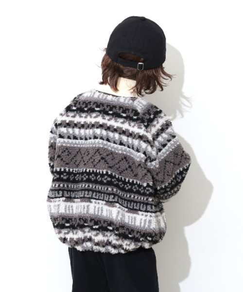 Ocean&Ground（オーシャン&グラウンド）の「Jr.ｼﾞｬｶﾞｰﾄﾞﾎﾞｱｼﾞｬﾝﾊﾟｰ（ブルゾン・キッズ・ブラック/マルチ・150/160）」の14枚目の写真