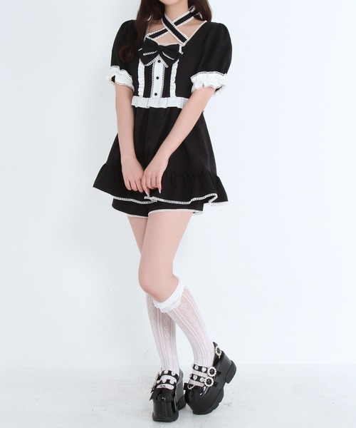 DearMyLove(ディアマイラブ)の「フロントクロスセットアップ(セットアップ・レディース・ベビーピンク/ブラック/ホワイト・MEDIUM/LL/LARGE/3L)」の9枚目の写真