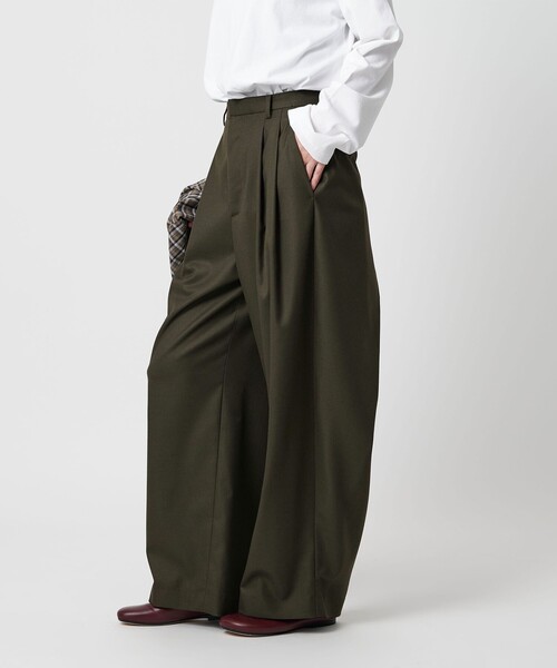 セール】バックラップ タックワイドパンツ -ウォッシャブル