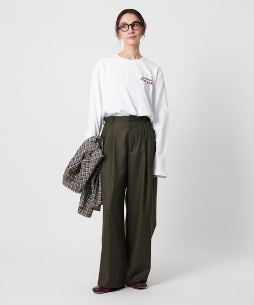 美品 BEAUTY&YOUTH ユナイテッドアローズ ニット ワイドパンツ セール】フロントタック ワイドパンツ（その他パンツ