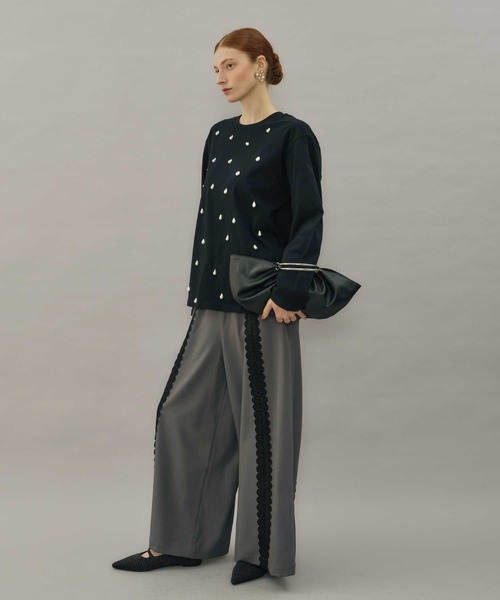 VIOLETTA(ヴィオレッタ)の「レースラインリラックスパンツ(その他パンツ・レディース・ブラック/グレー・M/S)」の18枚目の写真