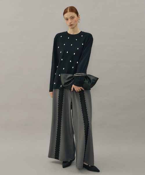 VIOLETTA(ヴィオレッタ)の「レースラインリラックスパンツ(その他パンツ・レディース・ブラック/グレー・M/S)」の19枚目の写真