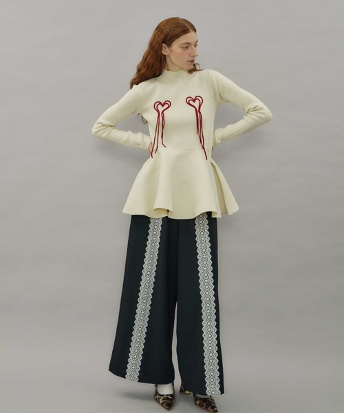 VIOLETTA(ヴィオレッタ)の「レースラインリラックスパンツ(その他パンツ・レディース・ブラック/グレー・M/S)」の7枚目の写真