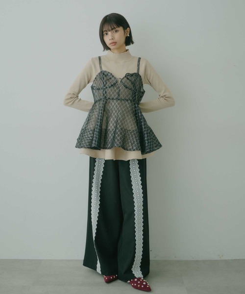 VIOLETTA(ヴィオレッタ)の「レースラインリラックスパンツ(その他パンツ・レディース・ブラック/グレー・M/S)」の15枚目の写真