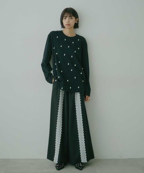 VIOLETTA(ヴィオレッタ)の「レースラインリラックスパンツ(その他パンツ・レディース・ブラック/グレー・M/S)」の10枚目の写真