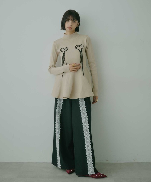 VIOLETTA(ヴィオレッタ)の「レースラインリラックスパンツ(その他パンツ・レディース・ブラック/グレー・M/S)」の13枚目の写真