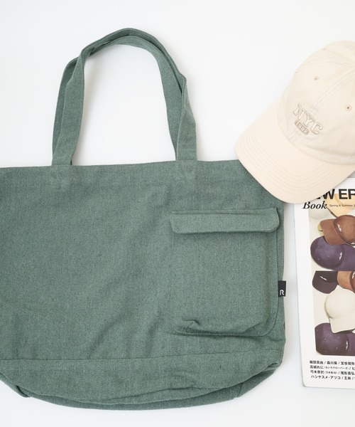 ROOTOTE(ルートート)の「ROOTOTE リサイクルコットントート(トートバッグ・メンズ・ラベンダー/カーキ/アイボリー/ターコイズブルー/ブルー/グレー/ブラック/グリーン・FREE)」の5枚目の写真