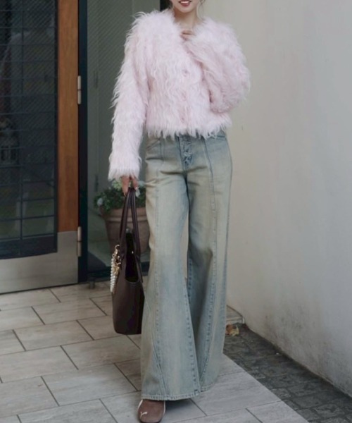 セール】2WAYロングシャギーショートニットカーディガン 秋服