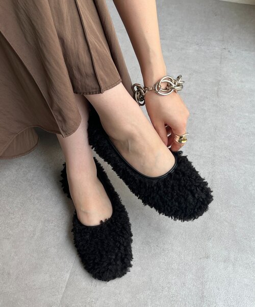 DouDou（ドゥドゥ）の「サイドオープンボアフラットシューズ（パンプス・レディース・ブラック/ベージュ・LARGE/SMALL/MEDIUM）」の11枚目の写真