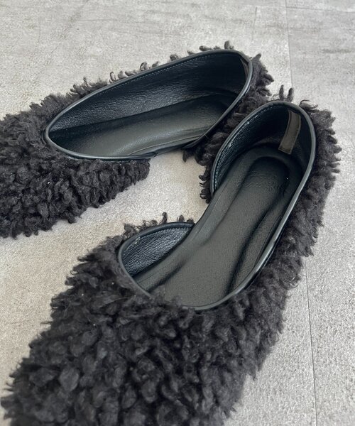 DouDou（ドゥドゥ）の「サイドオープンボアフラットシューズ（パンプス・レディース・ブラック/ベージュ・LARGE/SMALL/MEDIUM）」の3枚目の写真