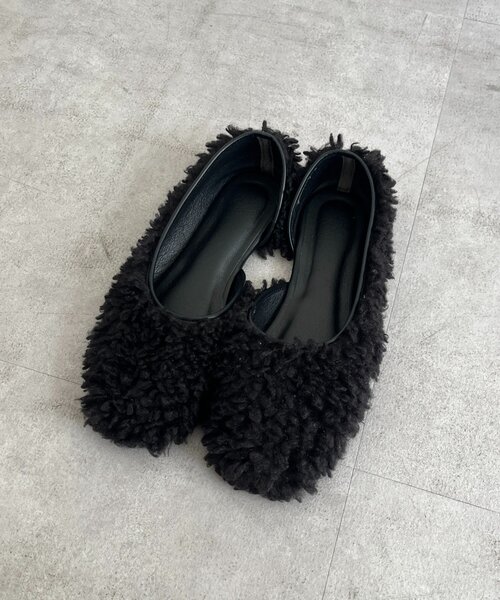 DouDou（ドゥドゥ）の「サイドオープンボアフラットシューズ（パンプス・レディース・ブラック/ベージュ・LARGE/SMALL/MEDIUM）」の4枚目の写真