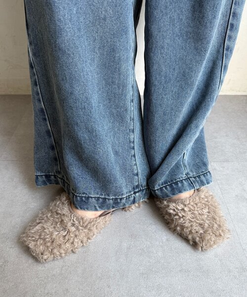 DouDou（ドゥドゥ）の「サイドオープンボアフラットシューズ（パンプス・レディース・ブラック/ベージュ・LARGE/SMALL/MEDIUM）」の6枚目の写真