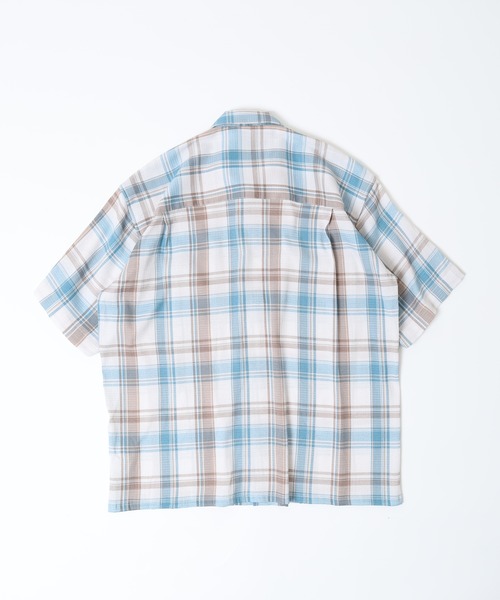 GERRY（ジェリー）の「GERRY ビッグシルエット ストレッチ チェック 半袖 シャツ（シャツ/ブラウス・メンズ・レッド/サックスブルー・L/LL/M）」の18枚目の写真