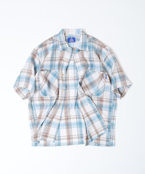 GERRY（ジェリー）の「GERRY ビッグシルエット ストレッチ チェック 半袖 シャツ（シャツ/ブラウス・メンズ・レッド/サックスブルー・L/LL/M）」の20枚目の写真
