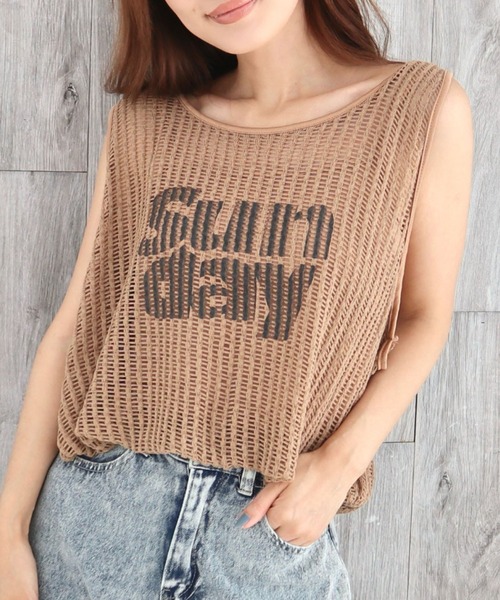 CECIL McBEE（セシルマクビー）の「裏地付きメッシュロゴバルーンタンク（タンクトップ・レディース・モカ/アイボリー/ブラック・MEDIUM）」の12枚目の写真