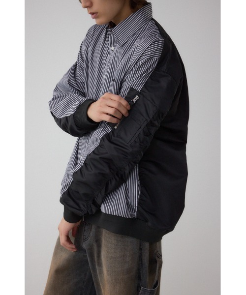 AZUL by moussy（アズールバイマウジー）の「シャツドッキングブルゾン（ブルゾン・メンズ・ブラック系その他/ブラック・LARGE/MEDIUM）」の2枚目の写真