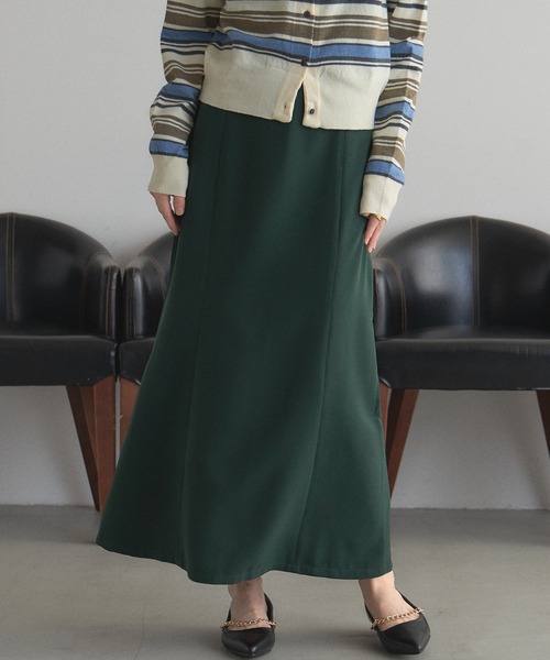 &. NOSTALGIA（アンドドットノスタルジア）の「【ZOZO限定】Iラインマーメイドスカート（スカート・レディース・グリーン/チャコールグレー・マルチサイズ）」の2枚目の写真