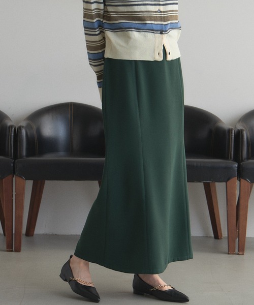 &. NOSTALGIA（アンドドットノスタルジア）の「【ZOZO限定】Iラインマーメイドスカート（スカート・レディース・グリーン/チャコールグレー・マルチサイズ）」の3枚目の写真