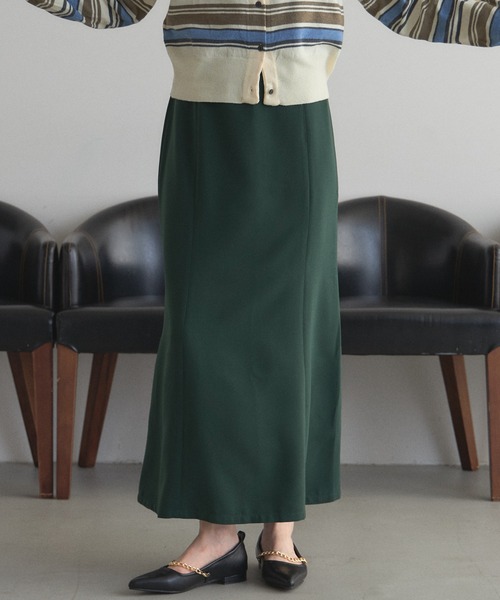 &. NOSTALGIA（アンドドットノスタルジア）の「【ZOZO限定】Iラインマーメイドスカート（スカート・レディース・グリーン/チャコールグレー・マルチサイズ）」の5枚目の写真
