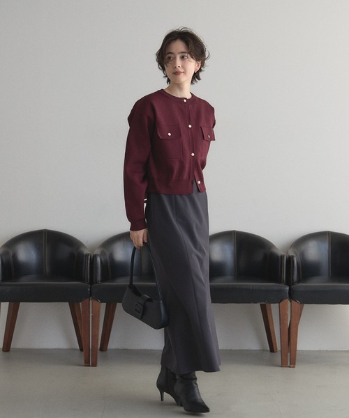 &. NOSTALGIA（アンドドットノスタルジア）の「【ZOZO限定】Iラインマーメイドスカート（スカート・レディース・グリーン/チャコールグレー・マルチサイズ）」の11枚目の写真