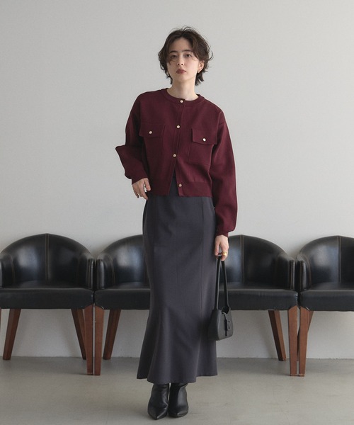 &. NOSTALGIA（アンドドットノスタルジア）の「【ZOZO限定】Iラインマーメイドスカート（スカート・レディース・グリーン/チャコールグレー・マルチサイズ）」の12枚目の写真