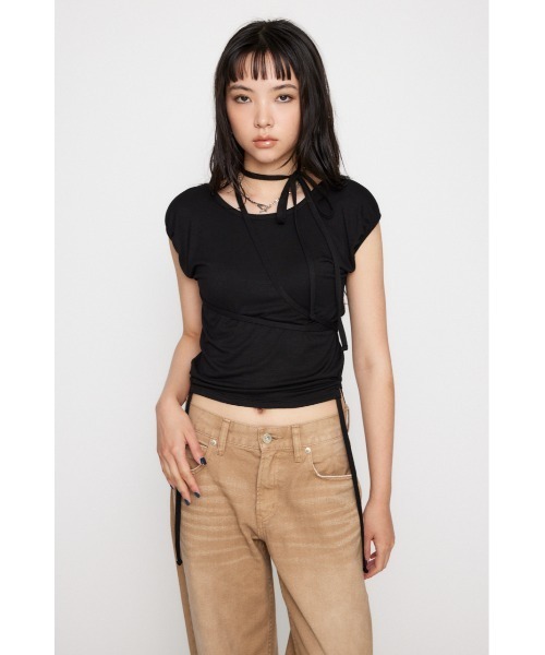 LAGUA GEM(ラグアジェム)の「RIBBON DROP トップス(Tシャツ/カットソー・レディース・ブラウン/レッド/ブラック・FREE)」の11枚目の写真