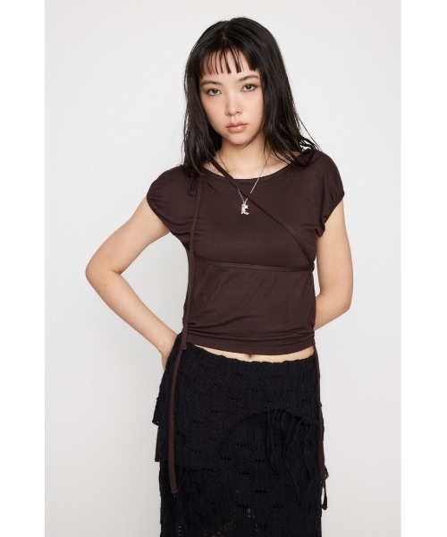 LAGUA GEM(ラグアジェム)の「RIBBON DROP トップス(Tシャツ/カットソー・レディース・ブラウン/レッド/ブラック・FREE)」の15枚目の写真