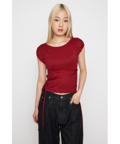 LAGUA GEM(ラグアジェム)の「RIBBON DROP トップス(Tシャツ/カットソー・レディース・ブラウン/レッド/ブラック・FREE)」の18枚目の写真