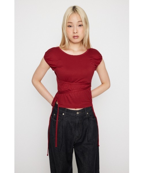 LAGUA GEM(ラグアジェム)の「RIBBON DROP トップス(Tシャツ/カットソー・レディース・ブラウン/レッド/ブラック・FREE)」の19枚目の写真