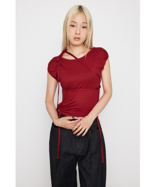 LAGUA GEM(ラグアジェム)の「RIBBON DROP トップス(Tシャツ/カットソー・レディース・ブラウン/レッド/ブラック・FREE)」の20枚目の写真