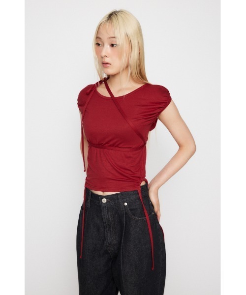 LAGUA GEM(ラグアジェム)の「RIBBON DROP トップス(Tシャツ/カットソー・レディース・ブラウン/レッド/ブラック・FREE)」の21枚目の写真